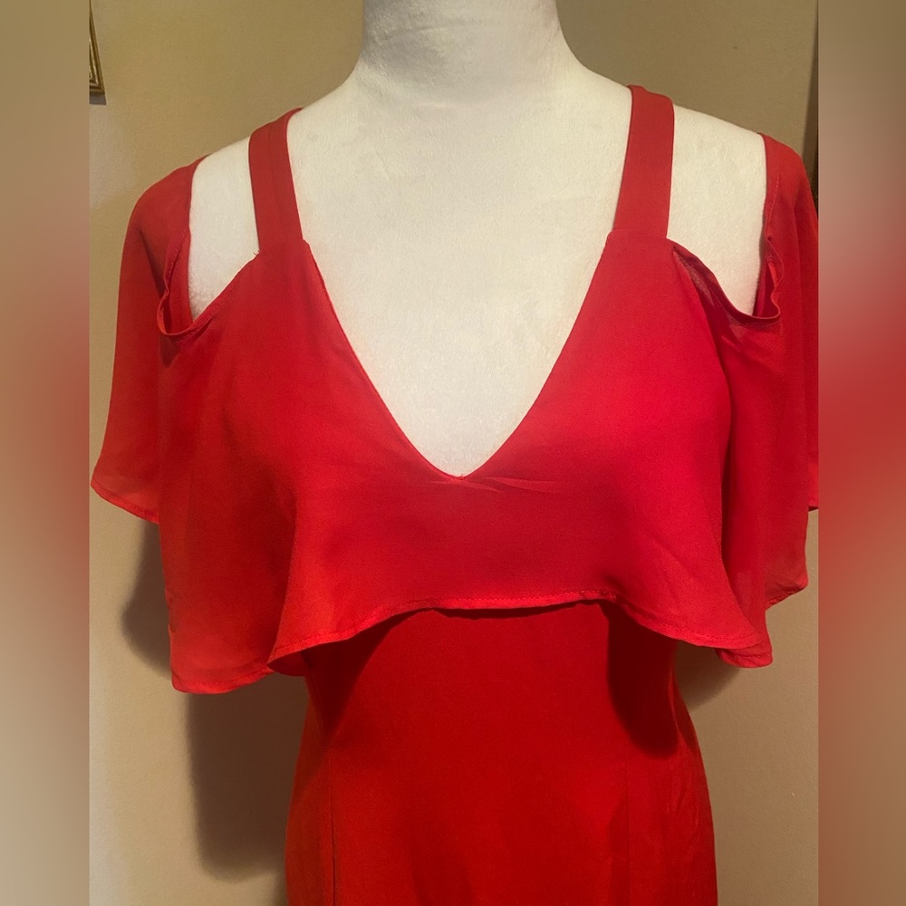 NWT JayGodfrey Ruffled Cold Shoulder Gown - Picture 4 of 7